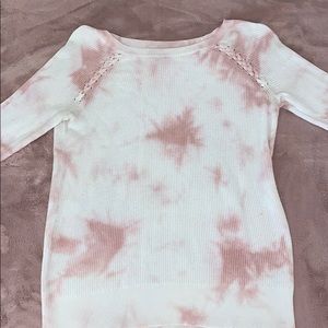 Small American Eagle Pink/White Tie Dye Sweater